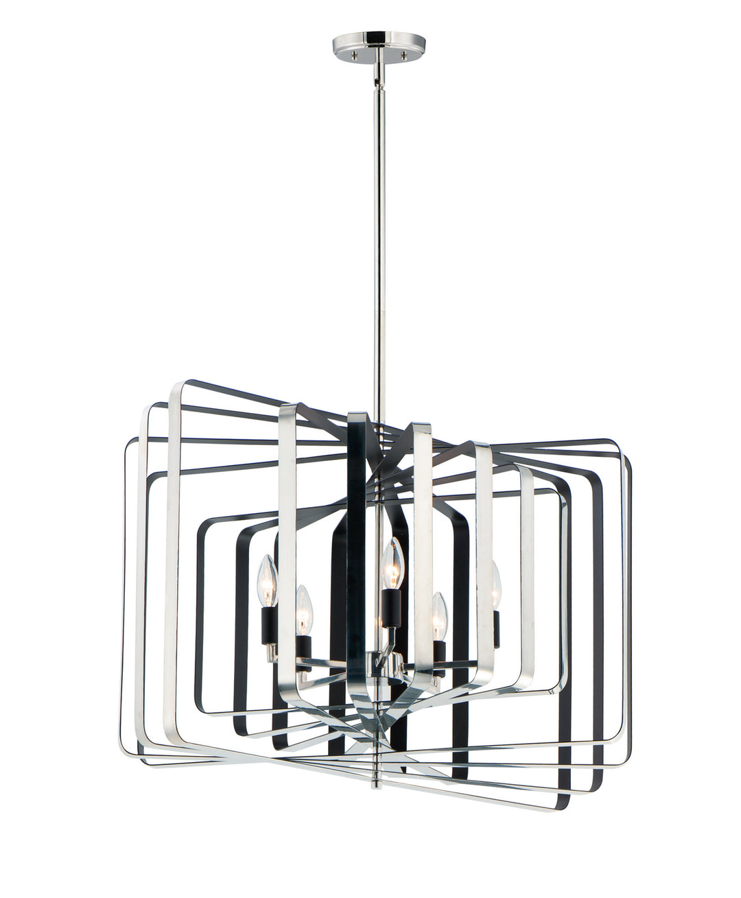 Maxim Radial 28677PNBK Chandelier Light - Polished Nickel / Black