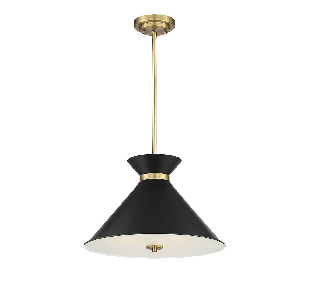 Savoy House Lamar 7-2416-3-143 Pendant Light - Black with Warm Brass Accents