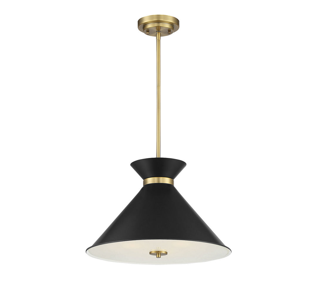 Savoy House Lamar 7-2416-3-143 Pendant Light - Black with Warm Brass Accents