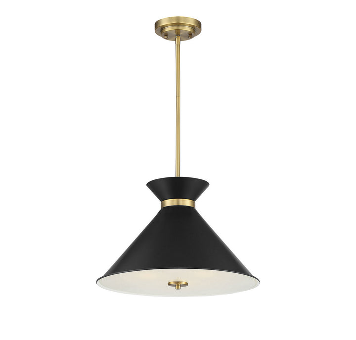 Savoy House Lamar 7-2416-3-143 Pendant Light - Black with Warm Brass Accents