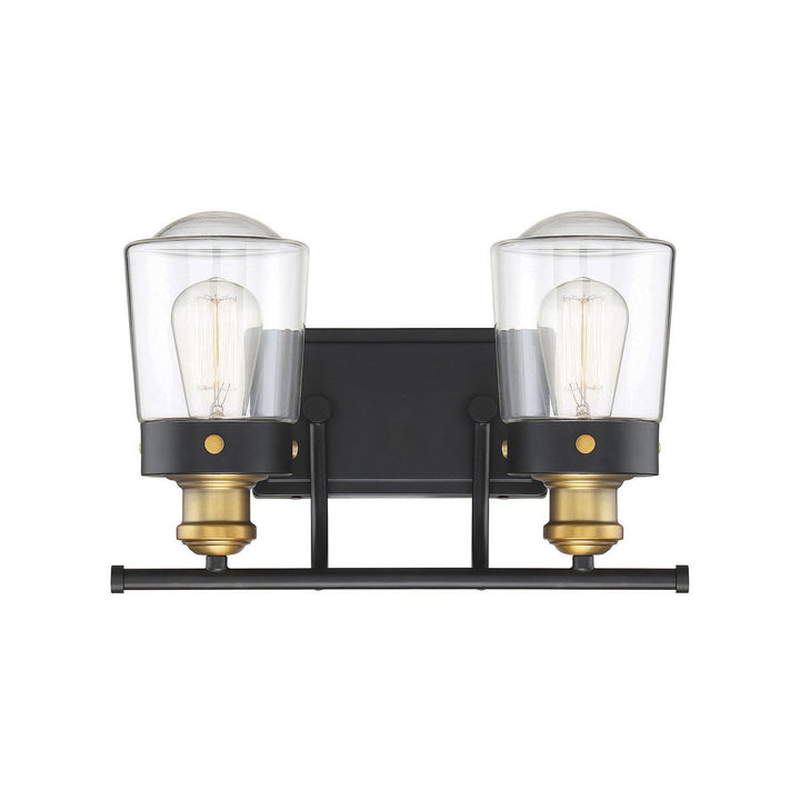 Savoy House Macauley 8-2069-2-51 Bath Vanity Light 15 in. wide - Vintage Black with Warm Brass