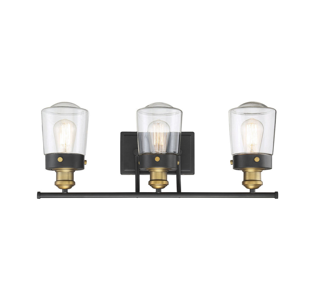 Savoy House Macauley 8-2069-3-51 Bath Vanity Light 24 in. wide - Vintage Black with Warm Brass