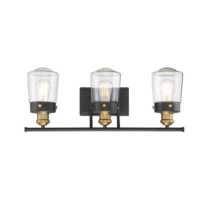 Savoy House Macauley 8-2069-3-51 Bath Vanity Light 24 in. wide - Vintage Black with Warm Brass