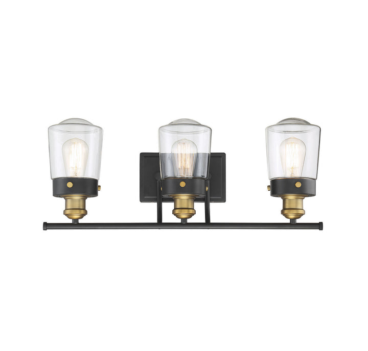 Savoy House Macauley 8-2069-3-51 Bath Vanity Light 24 in. wide - Vintage Black with Warm Brass