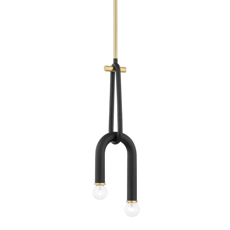 Mitzi Whit H382702-AGB/BK Pendant Light - Aged Brass/Black