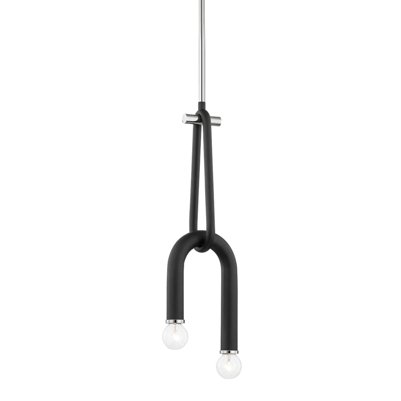 Mitzi Whit H382702-PN/BK Pendant Light - Polished Nickel/Black