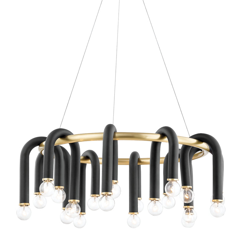 Mitzi Whit H382820-AGB/BK Chandelier Light - Aged Brass/Black