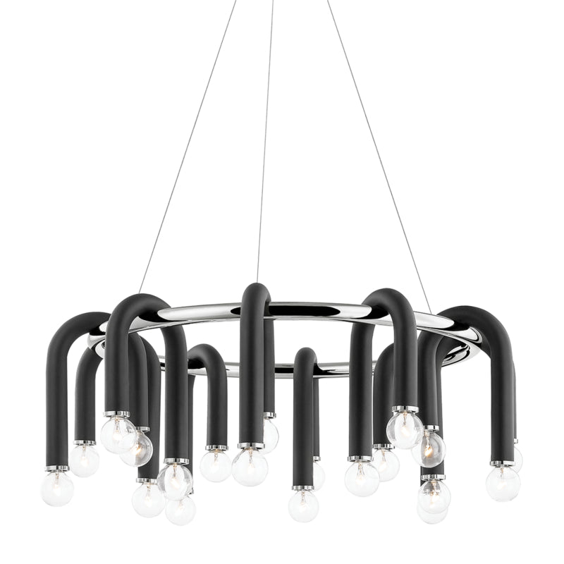 Mitzi Whit H382820-PN/BK Chandelier Light - Polished Nickel/Black