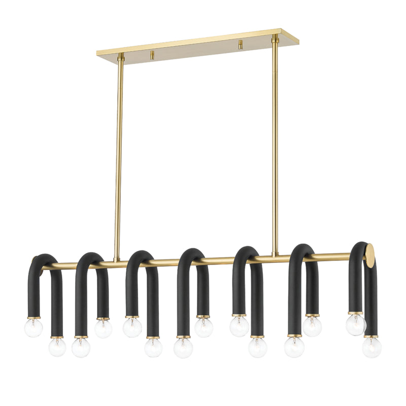 Mitzi Whit H382914-AGB/BK Pendant Light - Aged Brass/Black