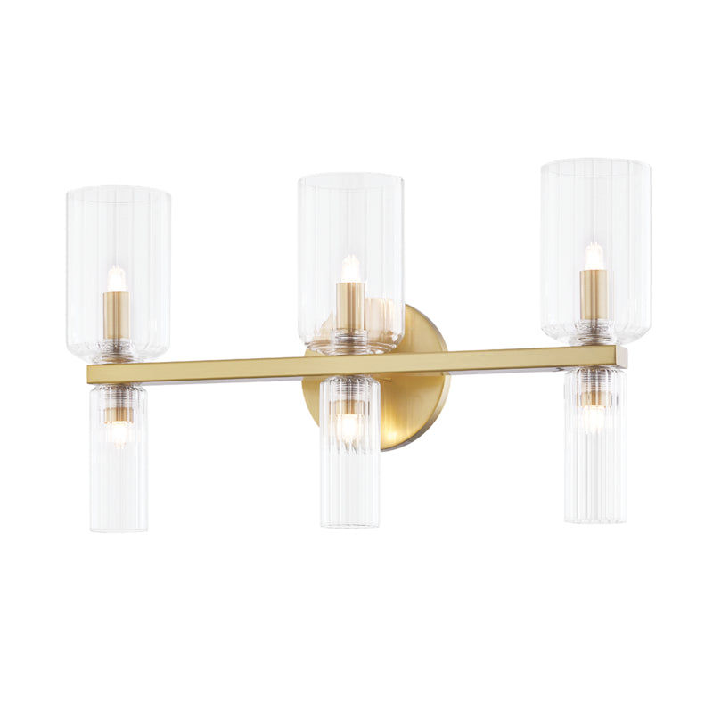 Mitzi Tabitha H384303-AGB Bath Vanity Light 19 in. wide - Aged Brass