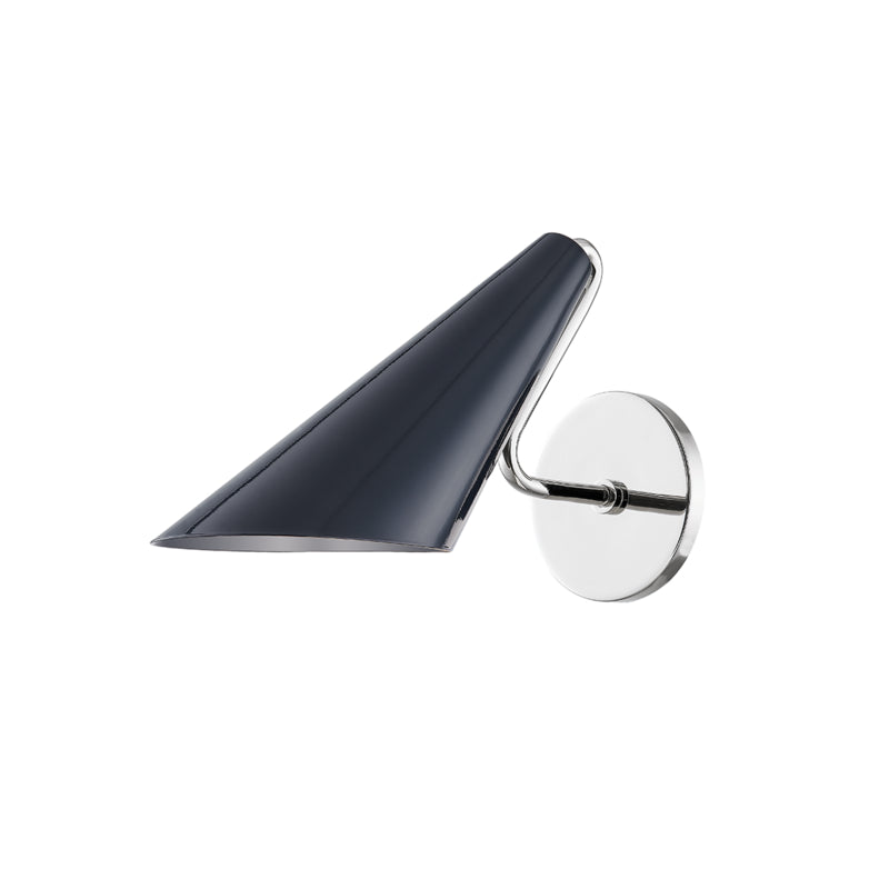 Mitzi Talia H399101-PN/MBL Wall Sconce Light - Polished Nickel/Midnight Blue Combo