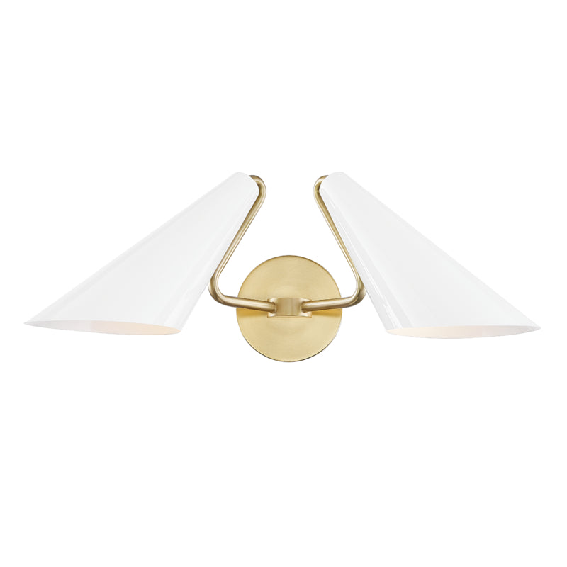 Mitzi Talia H399102-AGB/DG Wall Sconce Light - Aged Brass/Dove Gray Combo