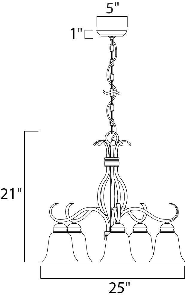 Maxim Basix 10124FTOI Chandelier Light - Oil Rubbed Bronze