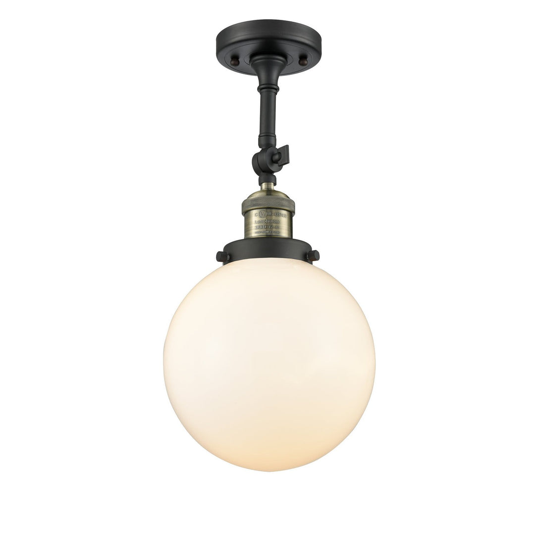 Innovations Franklin Restoration 201F-BAB-G201-8-LED Ceiling Light - Black Antique Brass