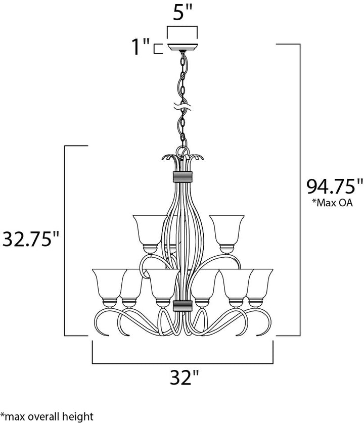 Maxim Basix 10128FTSN Chandelier Light - Satin Nickel