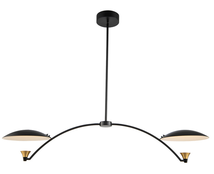 Kalco Redding 513661BWB Pendant Light - Matte Black w White and Brass Accent