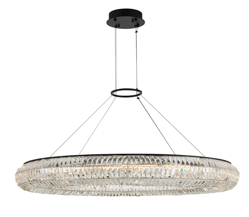 Allegri Tamburo 037157-052-FR001 Chandelier Light - Matte Black w Polished Chrome