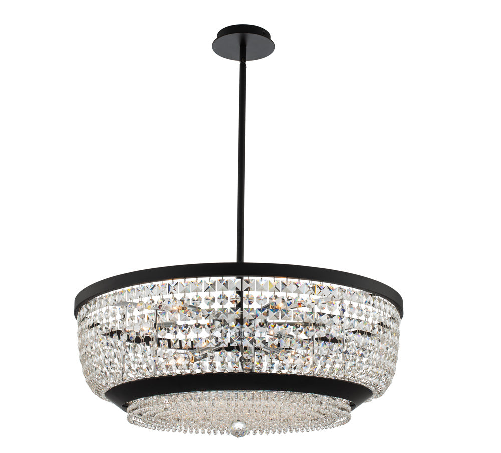 Allegri Terzo 037355-052-FR001 Chandelier Light - Matte Black w Polished Chrome