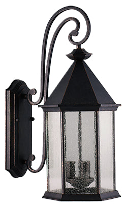 Homenhancements CL-478-MB Coach Lights Three Light Coach Light Outdoor Black