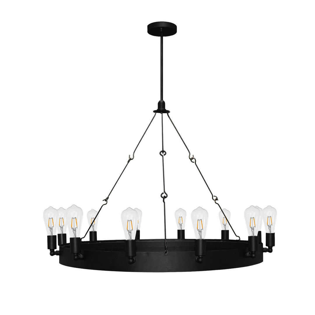 HOMEnhancements Justin JSN-CH12-MB Chandelier Light - Matte Black