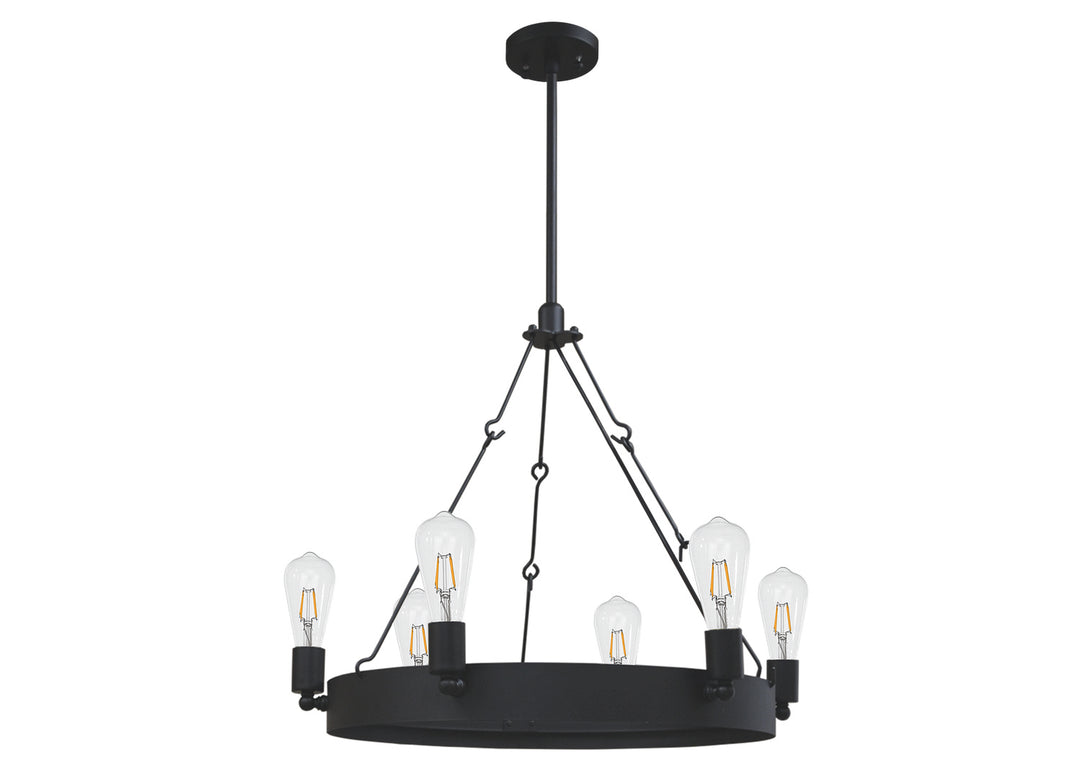 HOMEnhancements Justin JSN-CH6-MB Chandelier Light - Matte Black