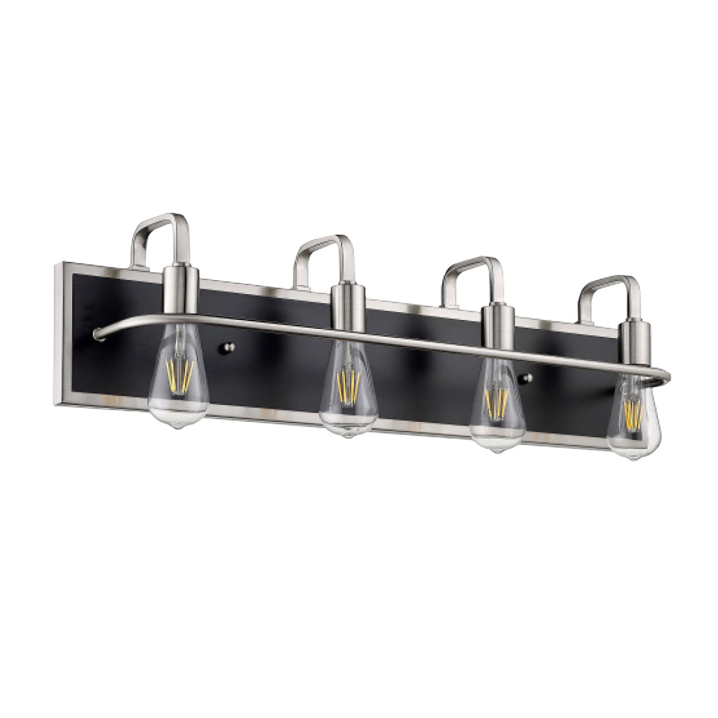 HOMEnhancements Justin JSN-VS4-MB/NK Bath Vanity Light 31 in. wide - Matte Black