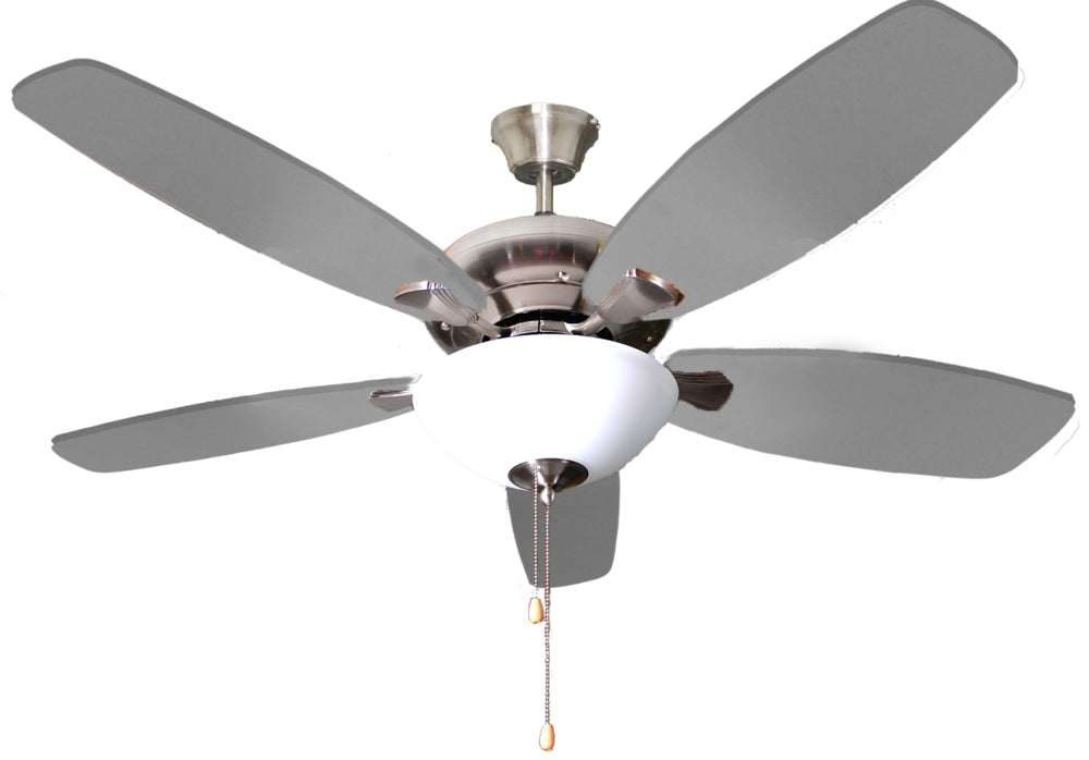 HOMEnhancements Asher U552 NK5SV/WL+G168(2xLED3K) Ceiling Fan 52 - Brushed Nickel, Silver/Walnut/