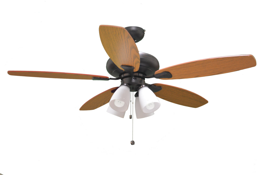 HOMEnhancements Deco U552 RB5P+4G431(4xLED3K) Ceiling Fan 52 - Bronze, Oak/Walnut/