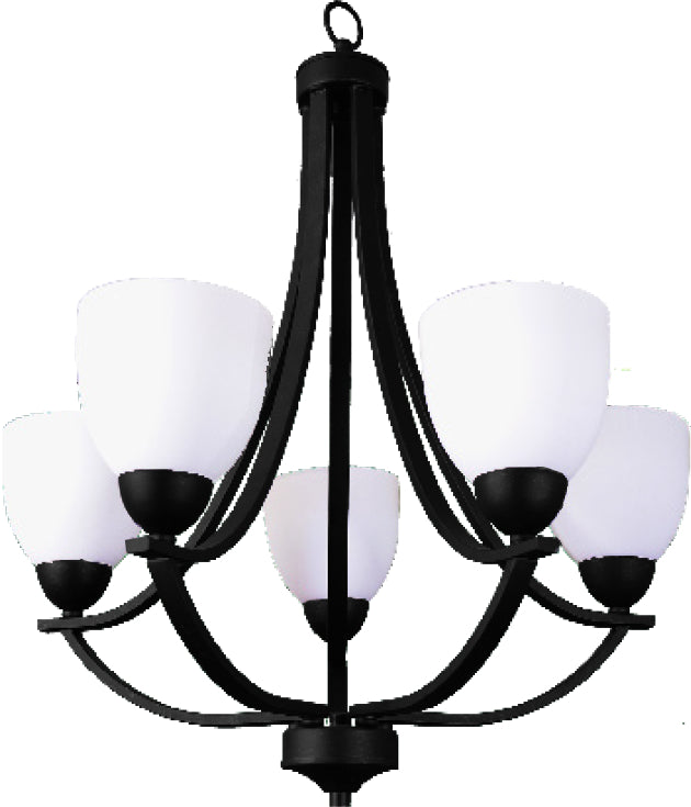 HOMEnhancements Victoria VIC-CH5(WH)-MB Chandelier Light - Matte Black