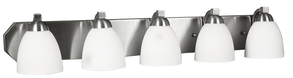 HOMEnhancements Victoria VS154-5-NK(GC-725-WH) Bath Vanity Light 48 in. wide - Brushed Nickel