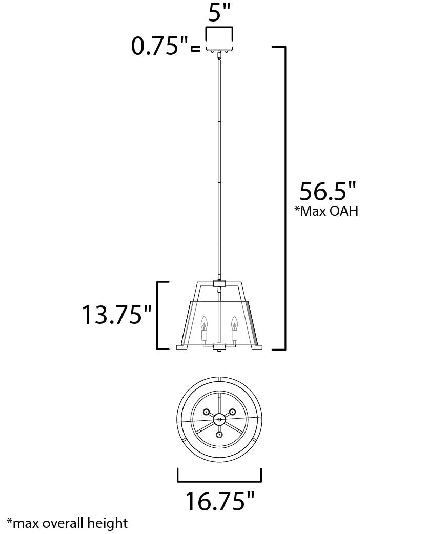 Maxim Orson 10143GYDW Pendant Light - Driftwood