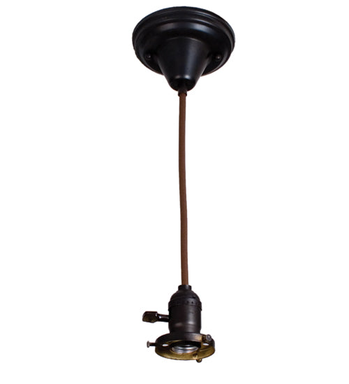 Meyda Tiffany Lighting 101471 Covered Paddle One Light Pendant Hardware Utility Light Bronze / Dark
