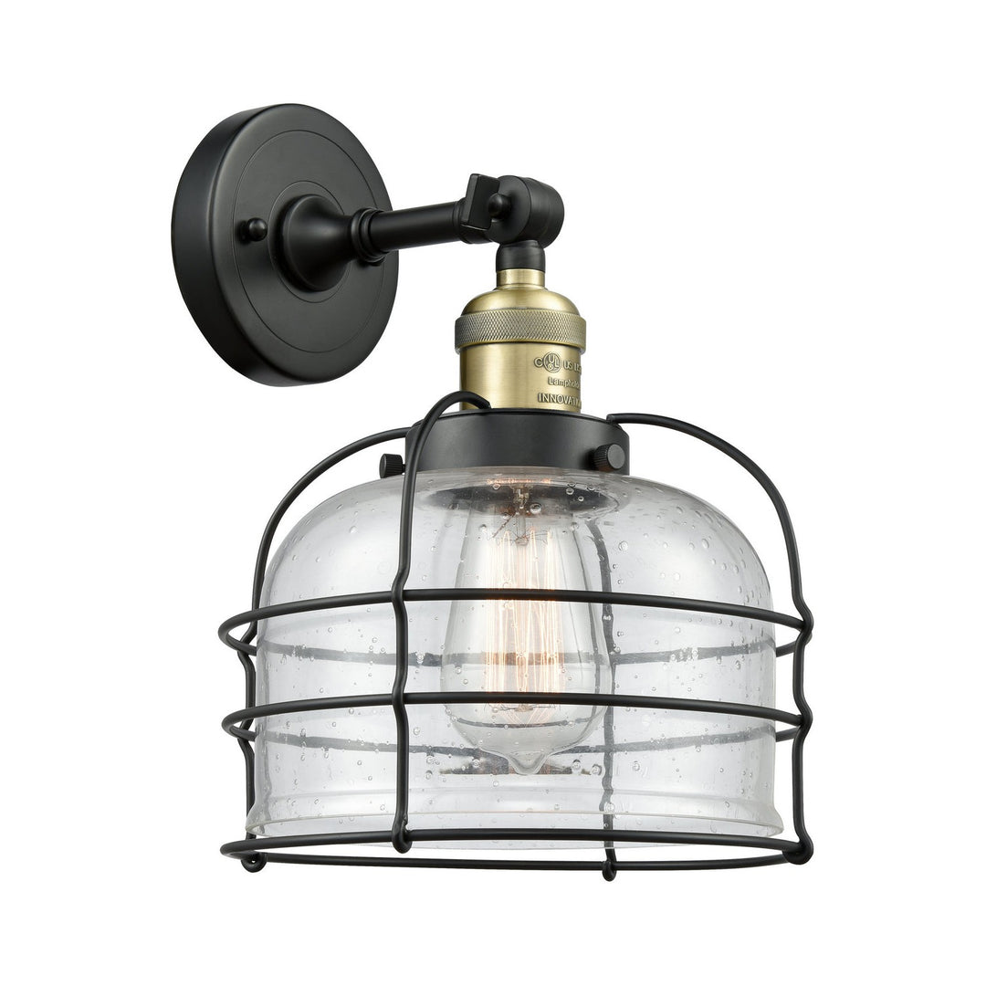 Innovations Franklin Restoration 203-BAB-G74-CE Wall Sconce Light - Black Antique Brass