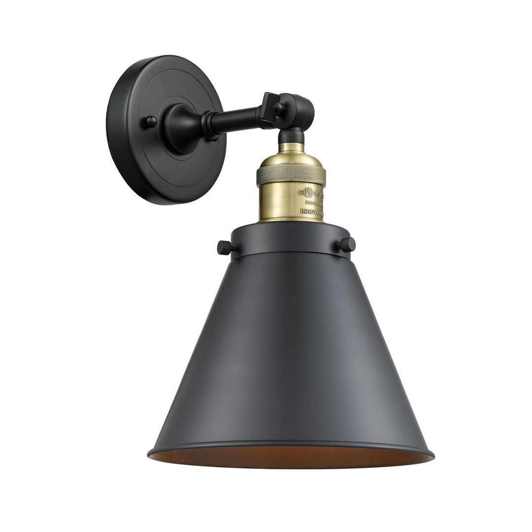 Innovations Franklin Restoration 203-BAB-M13-BK Wall Sconce Light - Black Antique Brass