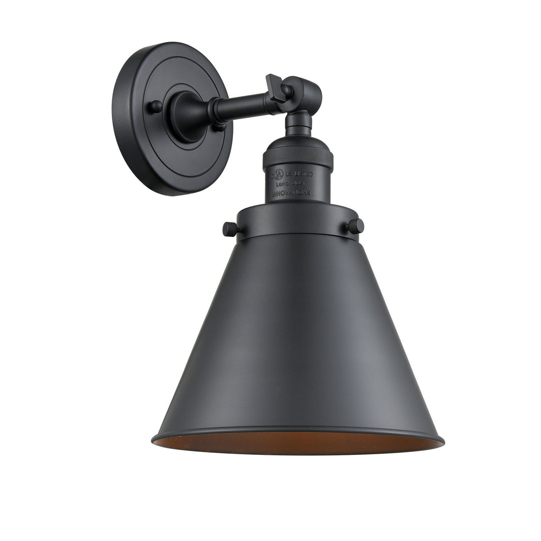 Innovations Franklin Restoration 203-BK-M13-BK-LED Wall Sconce Light - Matte Black