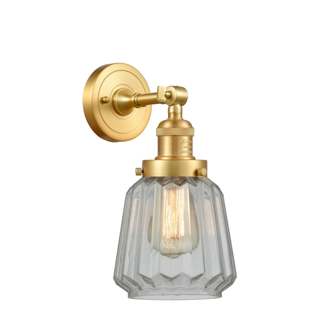 Innovations Franklin Restoration 203-SG-G142 Wall Sconce Light - Satin Gold