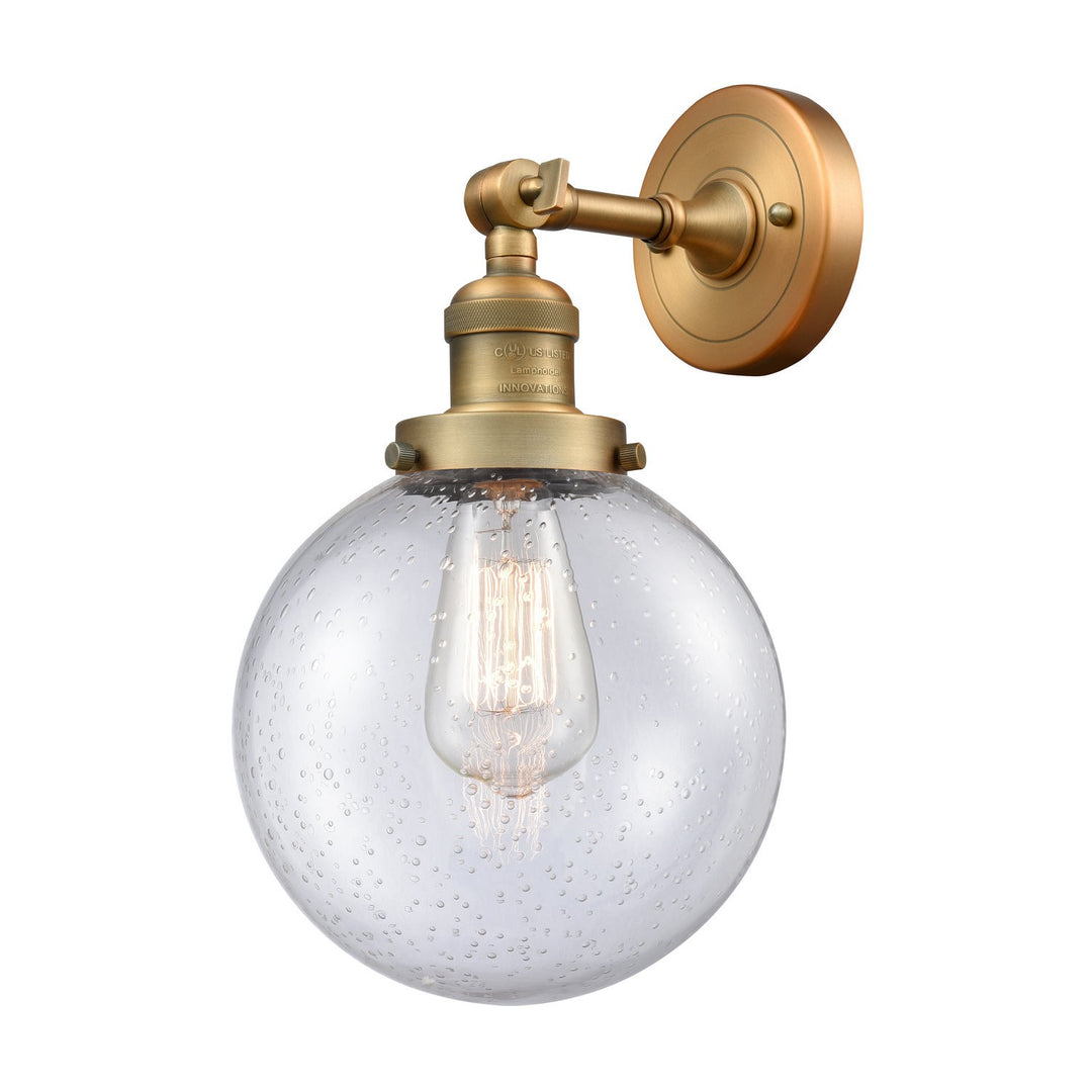 Innovations Franklin Restoration 203-BB-G204-8 Wall Sconce Light - Brushed Brass