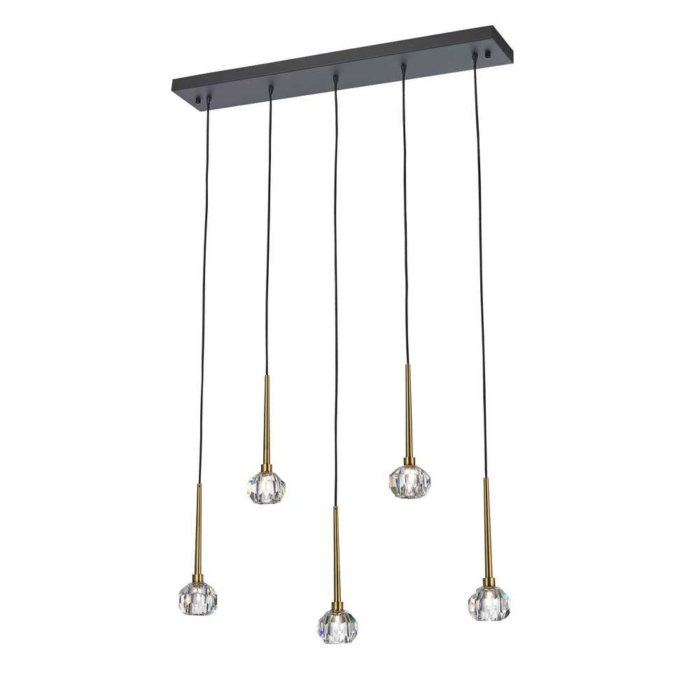 StarFire Sole 1705BB Pendant Light - Antique Brass and Black