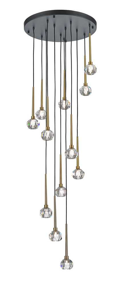 StarFire Sole 1712BB Chandelier Light - Antique Brass and Black