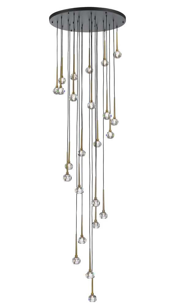 StarFire Sole 1718BB Chandelier Light - Antique Brass and Black