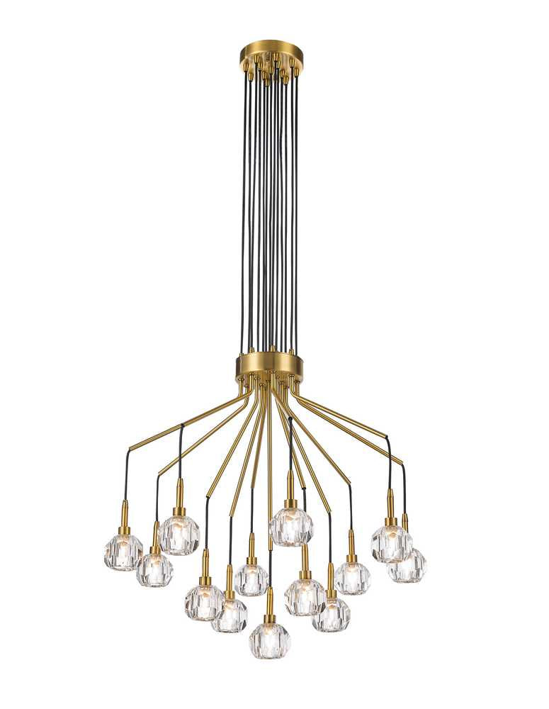 StarFire Sole 1719BB Chandelier Light - Antique Brass and Black