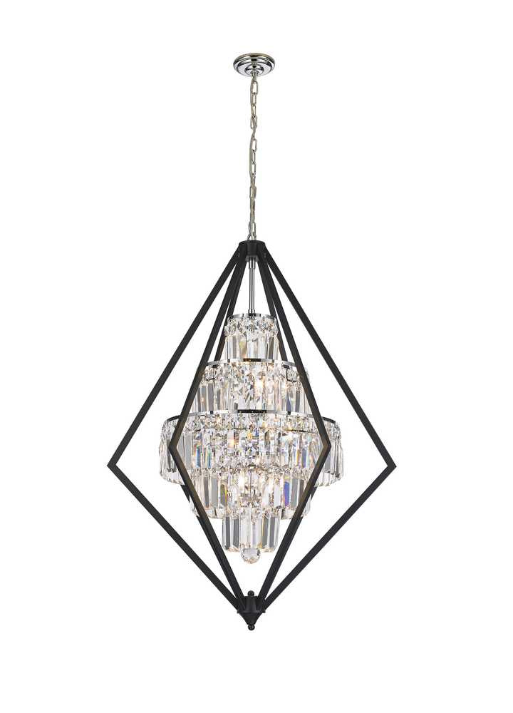 StarFire Geometric 6508BC Chandelier Light - Black and Chrome