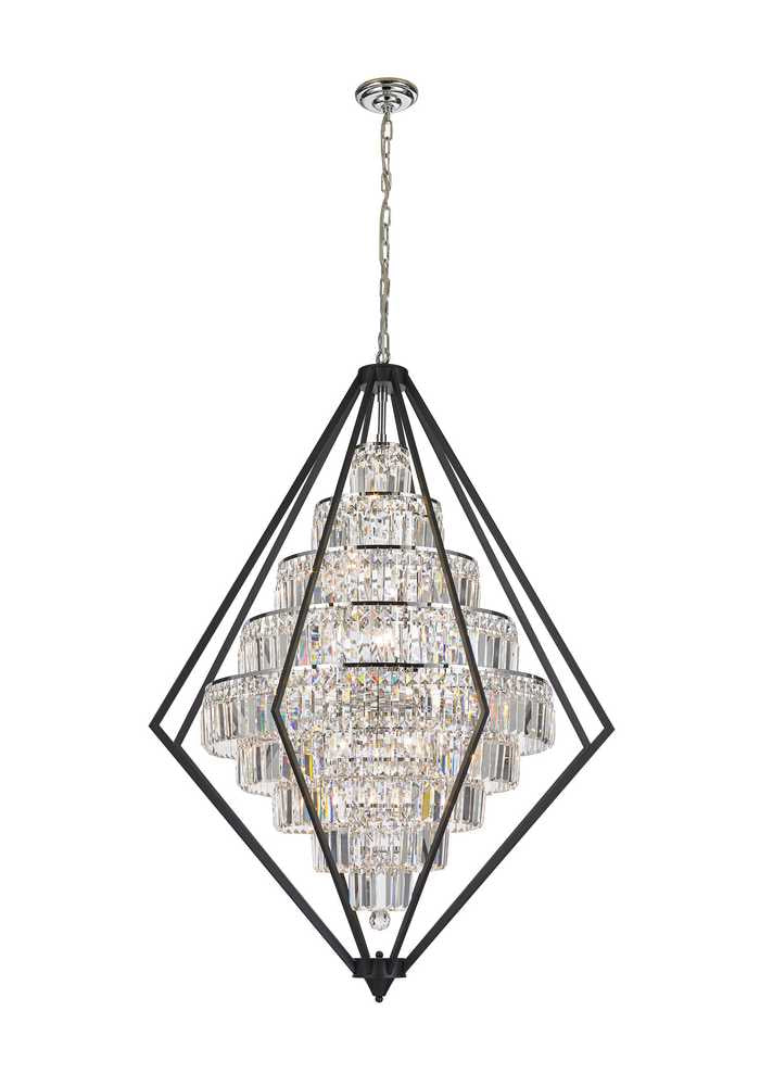 StarFire Geometric 6520BC Chandelier Light - Black and Chrome