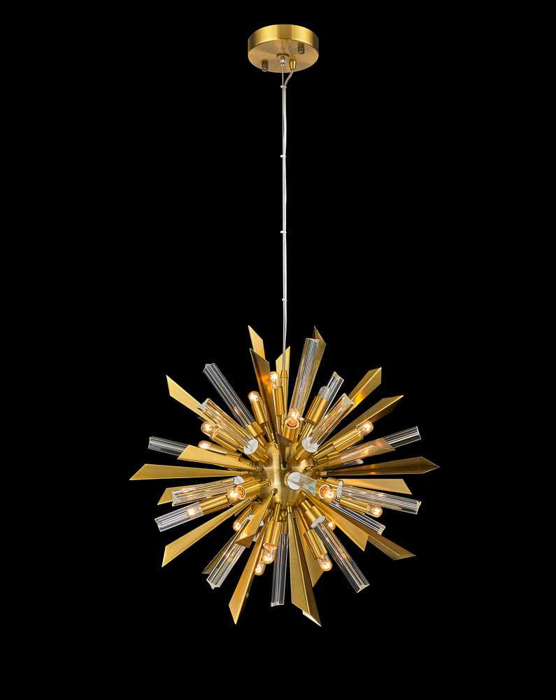 StarFire Sunburst 6820AB Chandelier Light - Antique Brass