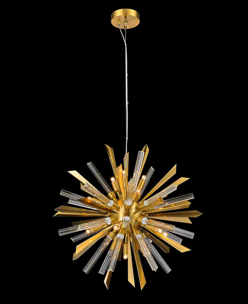 StarFire Sunburst 6824AB Chandelier Light - Antique Brass