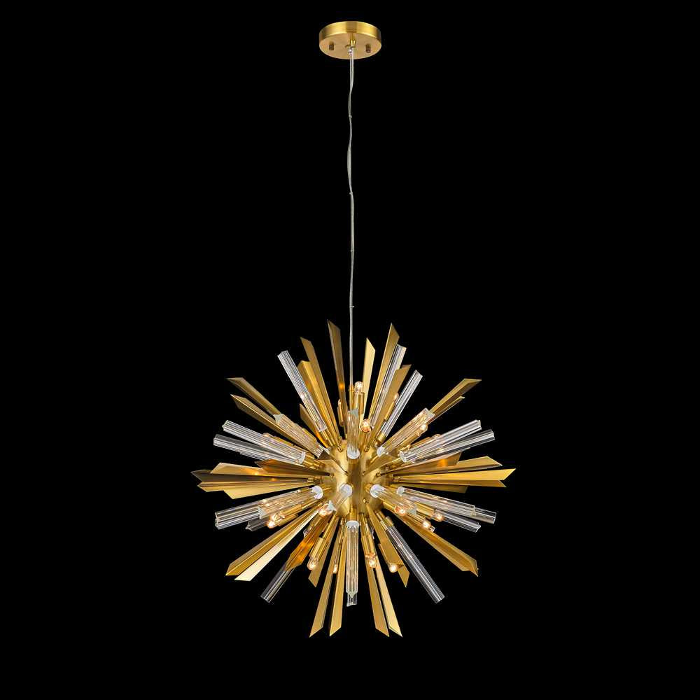 StarFire Sunburst 6828AB Chandelier Light - Antique Brass