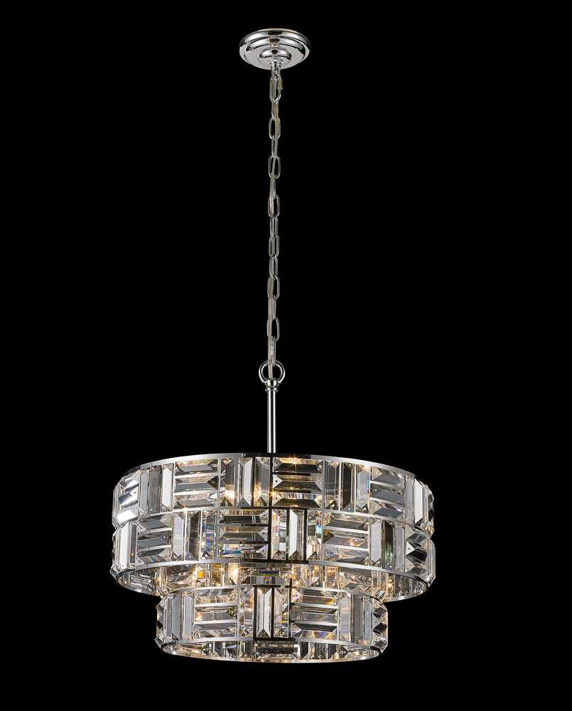 StarFire Florence 7621SC Chandelier Light - Chrome and Smoke Crystal