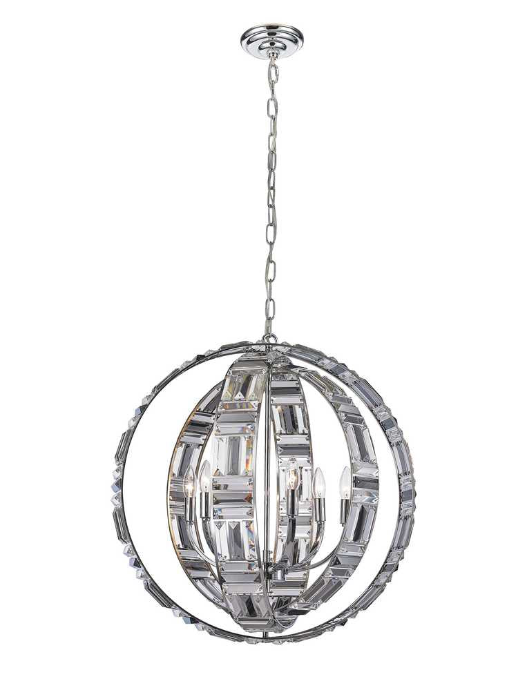 StarFire Florence 7624SC Chandelier Light - Chrome and Smoke Crystal