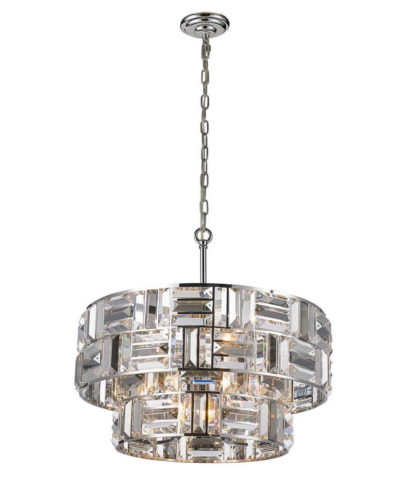 StarFire Florence 7628SC Chandelier Light - Chrome and Smoke Crystal