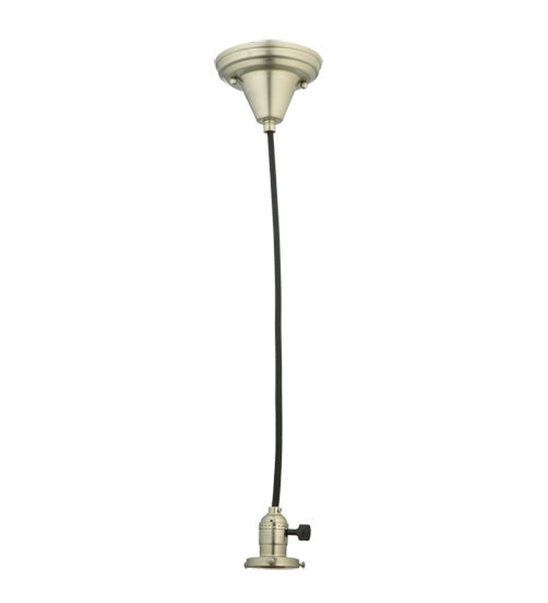 Meyda Tiffany Lighting 101597 Brushed Nickel One Light Pendant Hardware Utility Light Brass